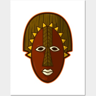 Ancient african aboriginal mask design Posters and Art